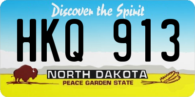 ND license plate HKQ913