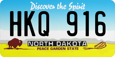 ND license plate HKQ916