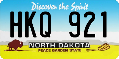ND license plate HKQ921