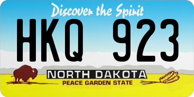 ND license plate HKQ923