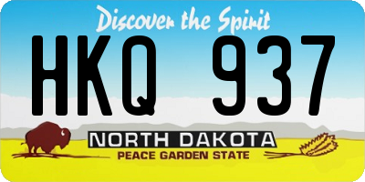 ND license plate HKQ937