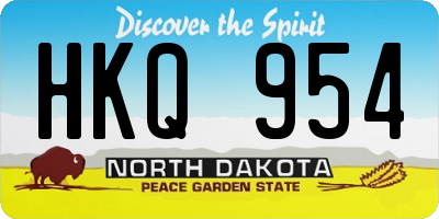 ND license plate HKQ954