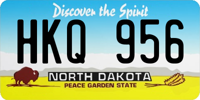 ND license plate HKQ956