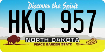 ND license plate HKQ957