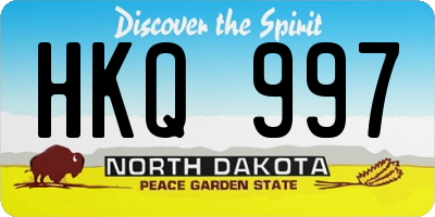 ND license plate HKQ997