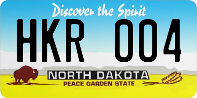 ND license plate HKR004