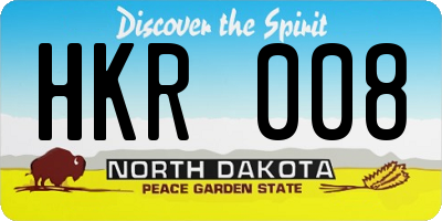 ND license plate HKR008