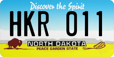 ND license plate HKR011