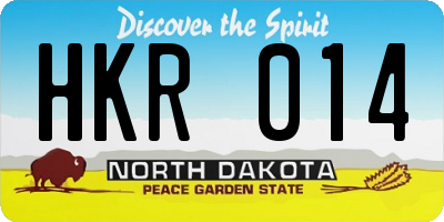 ND license plate HKR014