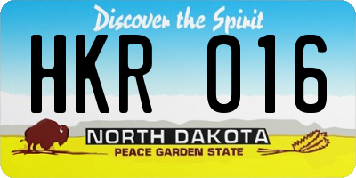 ND license plate HKR016