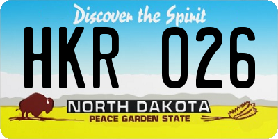 ND license plate HKR026