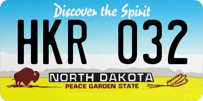 ND license plate HKR032