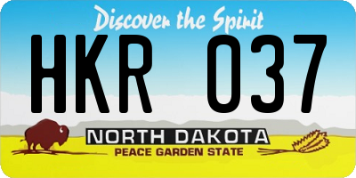 ND license plate HKR037