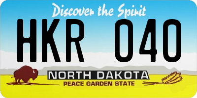 ND license plate HKR040