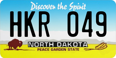 ND license plate HKR049