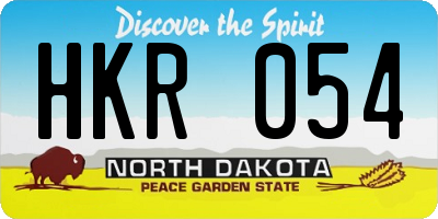ND license plate HKR054