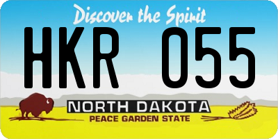 ND license plate HKR055
