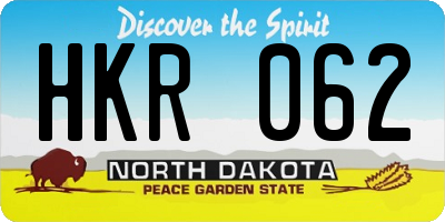 ND license plate HKR062