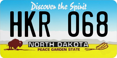 ND license plate HKR068