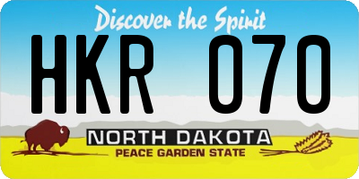 ND license plate HKR070