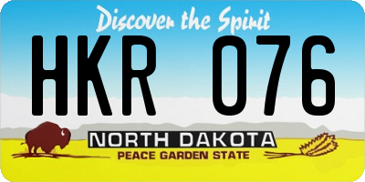 ND license plate HKR076