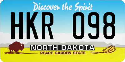 ND license plate HKR098