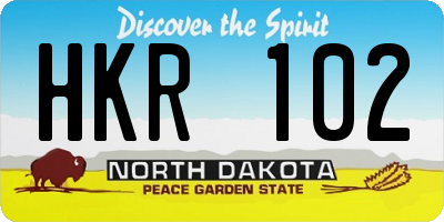 ND license plate HKR102