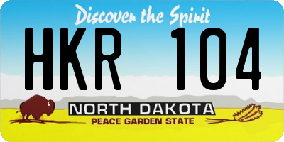 ND license plate HKR104