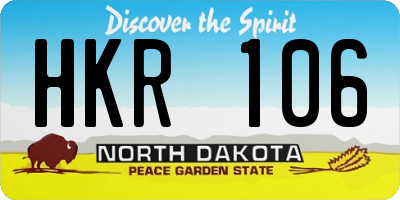 ND license plate HKR106