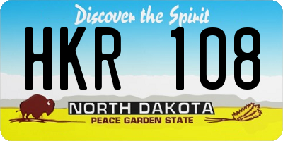 ND license plate HKR108