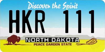 ND license plate HKR111
