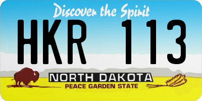ND license plate HKR113