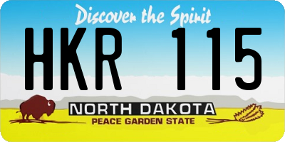 ND license plate HKR115