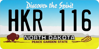 ND license plate HKR116