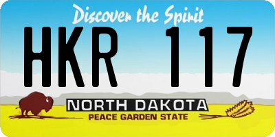 ND license plate HKR117