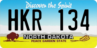 ND license plate HKR134