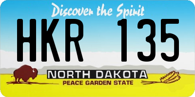 ND license plate HKR135