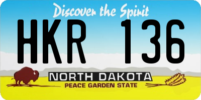 ND license plate HKR136