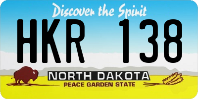 ND license plate HKR138