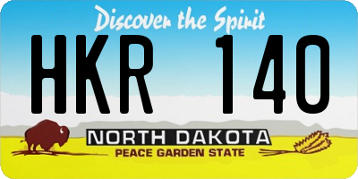 ND license plate HKR140