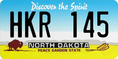 ND license plate HKR145