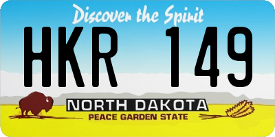 ND license plate HKR149