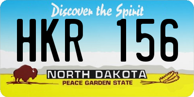 ND license plate HKR156