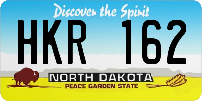 ND license plate HKR162