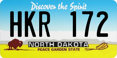 ND license plate HKR172
