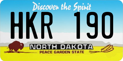 ND license plate HKR190