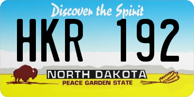 ND license plate HKR192
