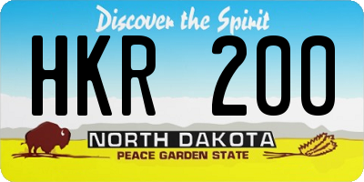 ND license plate HKR200
