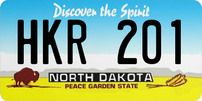 ND license plate HKR201