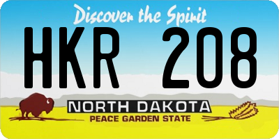 ND license plate HKR208